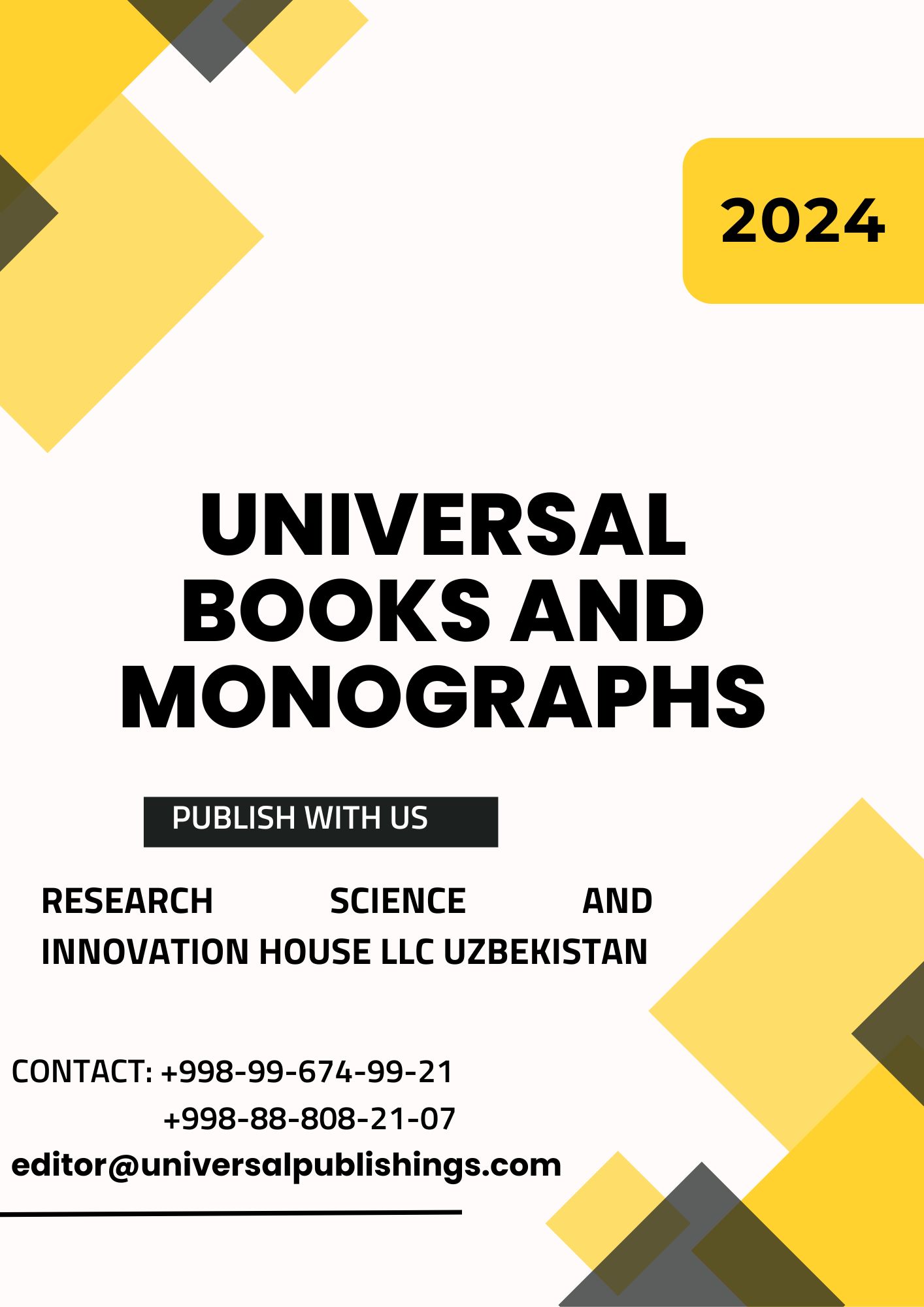 					View Vol. 1 No. 1 (2024): UNIVERSAL BOOKS AND MONOGRAPHS
				